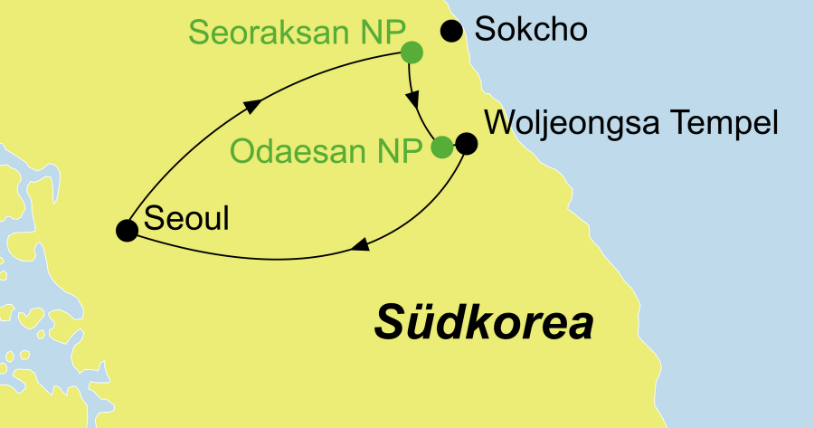Die Korea Rundreise führt entlang der Grenze zwischen Nord- und Südkorea.