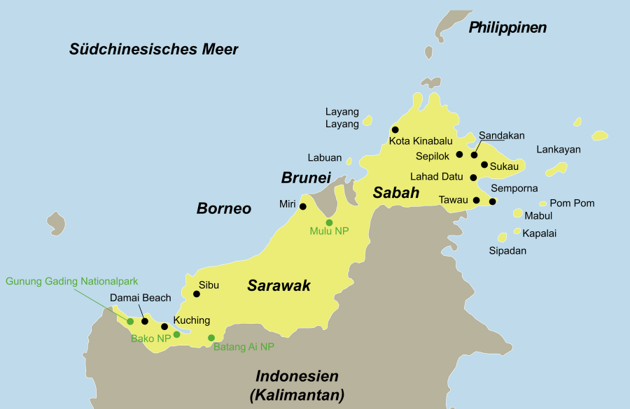 Die Borneo Rundreise führt von Mulu über den Mulu Nationalpark wieder nach Mulu zurück.