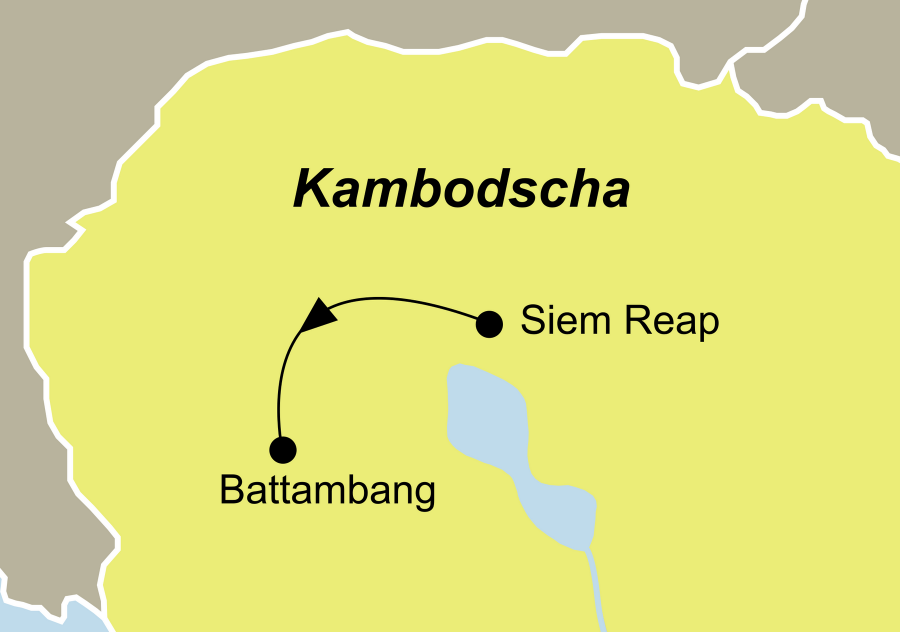 Die Kambodscha Rundreise führt von Siem Reap nach Battambang.
