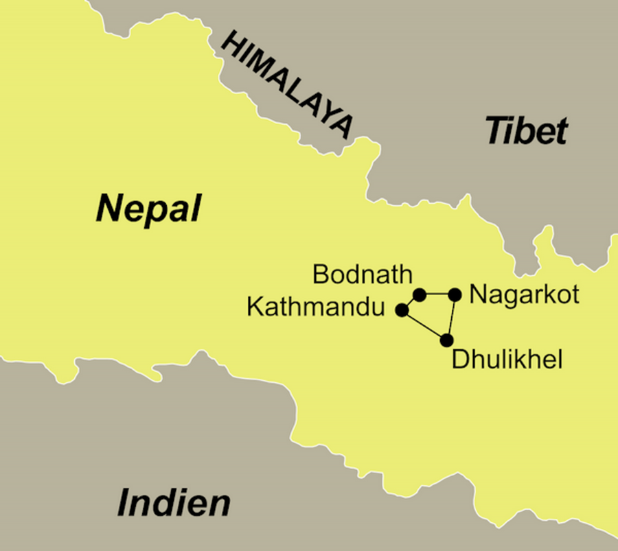 Die Kultur und Wandern Rundreise führt von Kathmandu über Nagarkot nach Patan