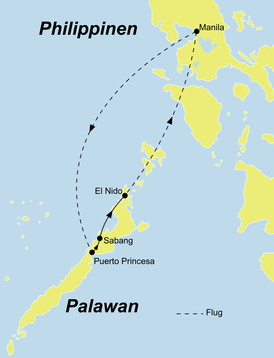 Die Philippinen Rundreise führt von Manila über Puerto Princesa nach El Nido