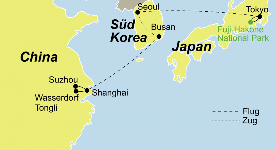 Die Ostasien Tour führt Sie von China über Korea bis Japan